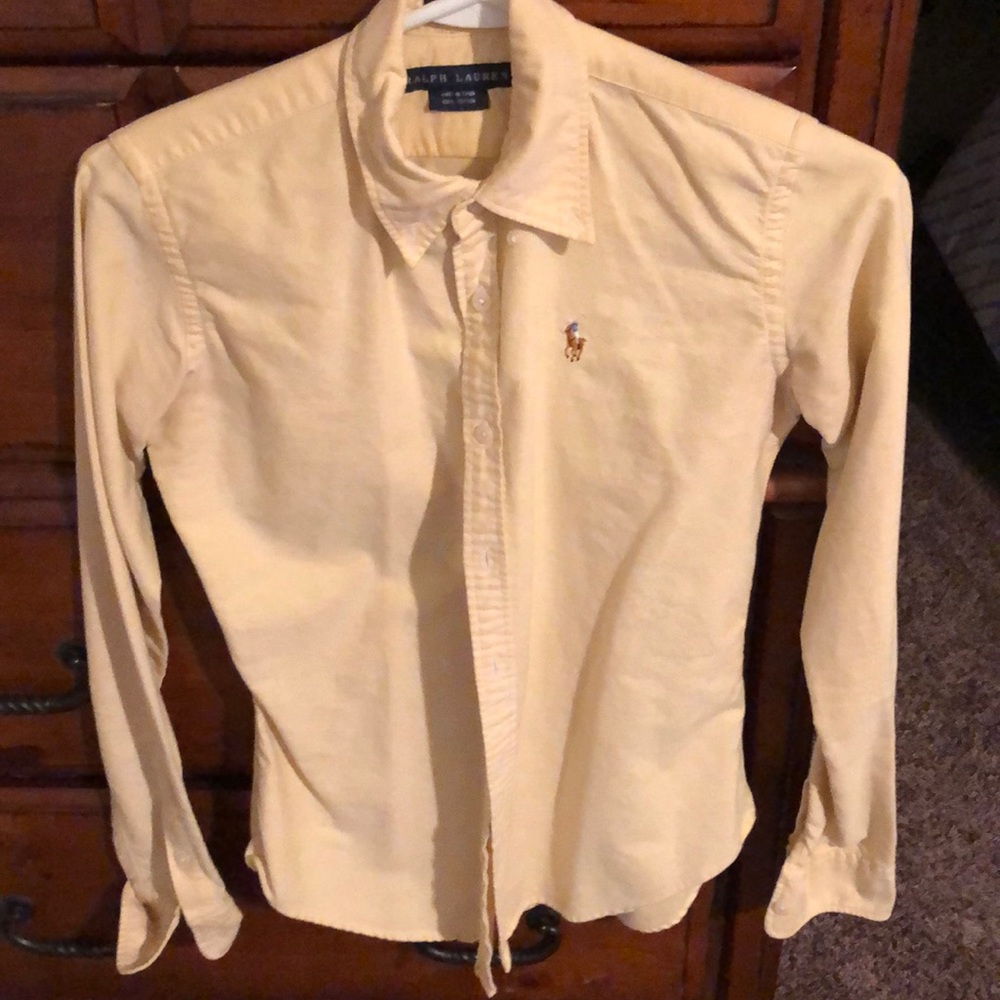 Light yellow oxford polo